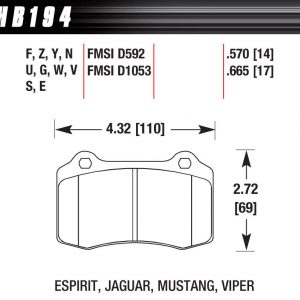 Performance Street Brake Pad (4) HAWHB194Z570