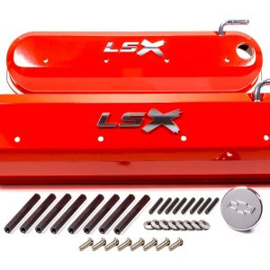 GM LS Valve Covers - Slant Edge - Orange PFM141-257