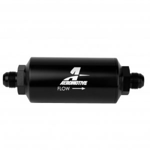 6an Inline Fuel Filter 10 Micron 2in OD Black AFS12345