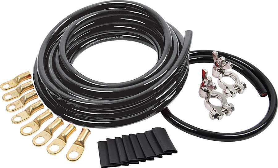 Battery Cable Kit 2 Ga. 1 Battery All Black ALL76111