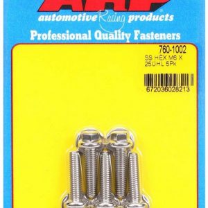 SS Bolt Kit - 6pt 5pk 6mm x 1.00 x 25mm ARP760-1002