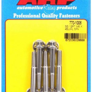 S/S Bolt Kit - 12pt. (5) 6mm x 1.00 x 45mm ARP770-1006