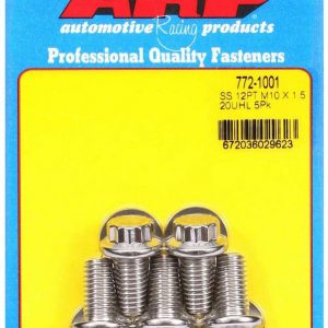 10mm x 1.50 x 20 12pt SS Bolt Kit 5pk ARP772-1001