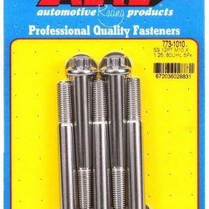 Bolt Kit - SS 12pt 5pk 10mm x 1.25 x 80mm ARP773-1010