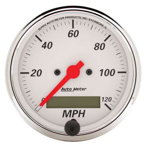 Arctic White 3-1/8in 120 MPH Speedometer ATM1388