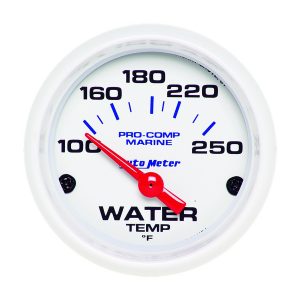 2-1/16 Water Temp Gauge 100-250F White Phantom ATM200762