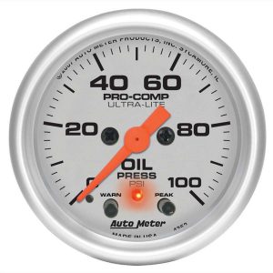 2-1/16in U/L Oil Press. Gauge w/Peak & Warning ATM4352