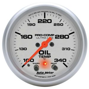 2-5/8in U/L Oil Temp Gauge w/Peak & Warning ATM4440