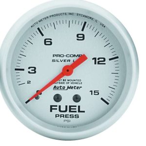 Pro Comp 2-5/8in Silver Liq-Fill Fuel 0-15 PSI ATM4611
