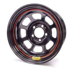 15x7 5x5 3.75in BS Black Rolled Wheel BAS57R5375