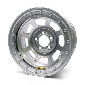 15X8 IMCA B/Lock Wheel D-Hole Silver 5x5 BAS58D52ISLK