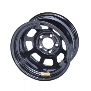 15x8 IMCA Wheel D-Hole Black 5x5 w/ Tabs BAS58D53IRING