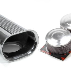 Polished Aluminum Dual Carb Scoop w/Air Filters BDSSC-9001