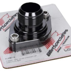 Thermostat Housing -20AN Straight Up Chevy Black BSPBLK90119