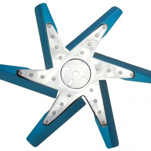 17in Blue Anodized Fan DER19517