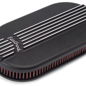 Billet Alum. Single Carb A/C - Small Oval- Black EDE41153