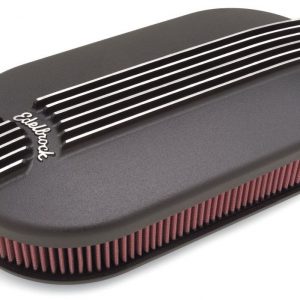 Billet Alum. Dual Carb A/C - Large Oval- Black EDE41193