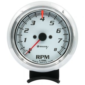 3-3/8 Dia Tachometer 8000 RPM White Dial EQUE5078
