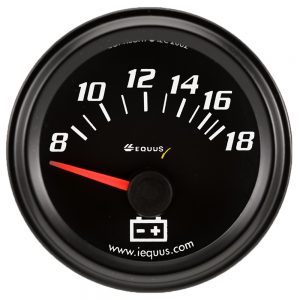 2.0 Dia Voltmeter Gauge Black 8-18 Volts EQUE6268