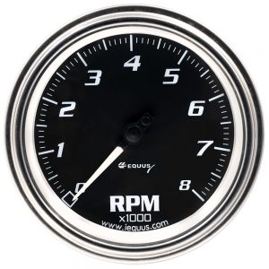3-3/8 Dia Tachometer 8000 RPM Chrome EQUE7068