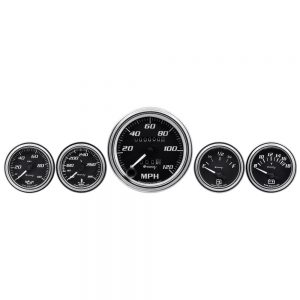 5-Piece Gauge Set Black Face/Chrome Bezel EQUE7500