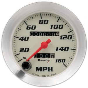 3-3/8 Dia Speedometer 0-160 MPH Silver EQUE8076
