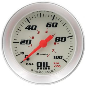 2.0 Dia Oil Pressure Gauge Silver  0-100psi EQUE8244