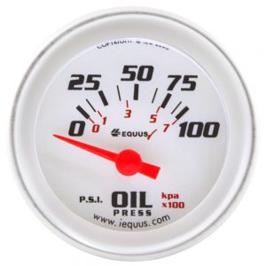 2.0 Dia Oil Pressure Gauge Silver  0-100psi EQUE8264