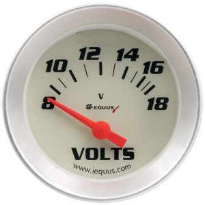 2.0 Dia Voltmeter Gauge Silver 8-18 Volts EQUE8268