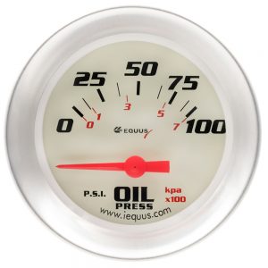 2-5/8 Dia Oil Pressure Gauge Silver 0-100psi EQUE8464
