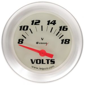 2-5/8 Dia Voltmeter Gauge Silver 8-18 Volts EQUE8468