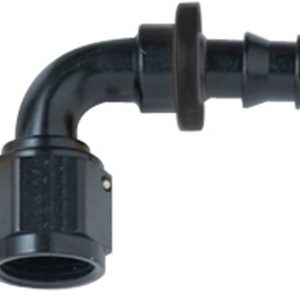 Hose Fitting #8 90 Deg Push Lock Black FRG209008-BL