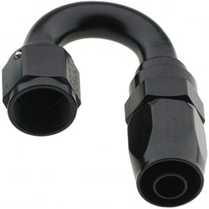 Hose Fitting #4 180 Deg Pro-Flow Black FRG231804-BL