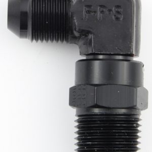 #4 x 1/4 MPT 90 Deg Swivel Adapter Black FRG499144-BL