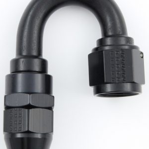 Hose Fitting #8 180 Deg PTFE Black FRG681808-BL