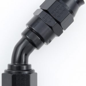 Hose Fitting #6 45 Deg PTFE Black FRG684506-BL