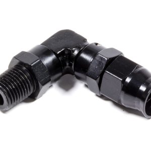 Hose Fitting #6 90 Deg to 1/4npt PTFE Black FRG689906-BL