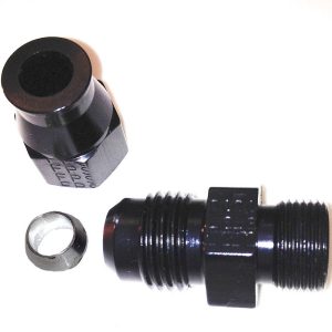 6AN Male to 1/4in Tube Adapter Fitting  Black FRG892004-BL
