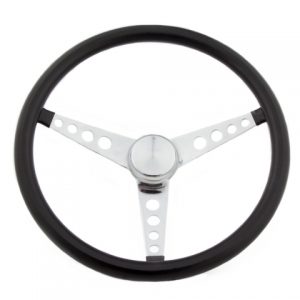 Classic 15in Black Vinyl Wheel - Chrome 3-Spoke GRT277