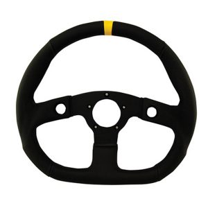 D-Shaped Diamond Grip Steering Wheel Black GRT630