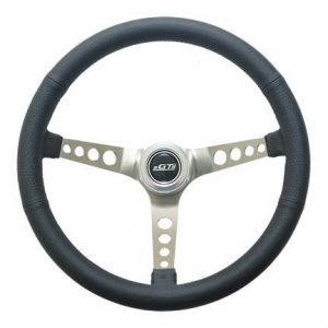 Steering Wheel Retro Leather Stainless Spokes GTP35-5445