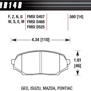 Street Brake Pads Front Miata HPS HAWHB148F560
