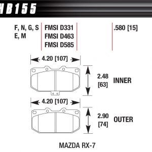 Street Brake Pads Front Mazda RX-7 HPS HAWHB155F580