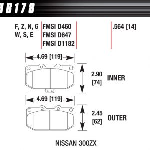Street Brake Pads Front Nissan 300ZX HP Plus HAWHB178N564