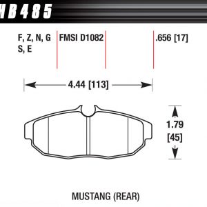 Brake Pad Set 05 Mustang Rear DTC70 HAWHB485G656