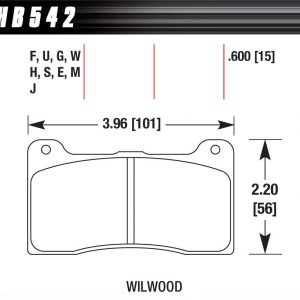 Brake Pad Billet DynaPro Narrow DTC-60 HAWHB542G600