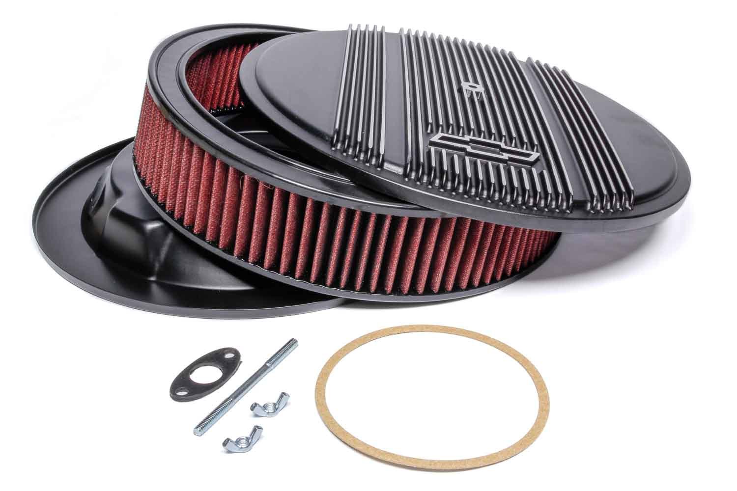 14 x 3 Air Cleaner Finned Bowtie Black HLY120-172