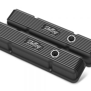 SBC Holley Die Cast Alm Valve Cover Set Black HLY241-242