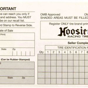 Hoosier Registration Card HOOCIM200