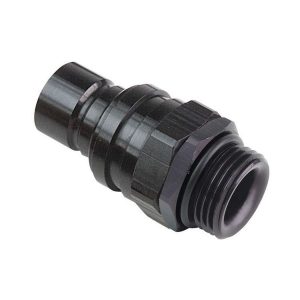 Q/R #8 Male O-Ring Boss Plug Valved Black JFT32108